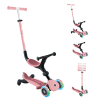 Globber Go Up Active Lights Pastel Pink  360