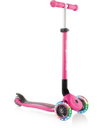 Globber Primo Scooter pliable avec lumières en rose