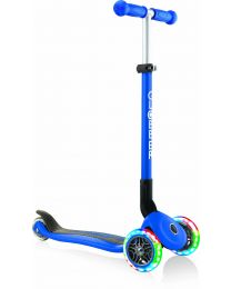 Globber Primo Scooter pliable avec lumières en bleu